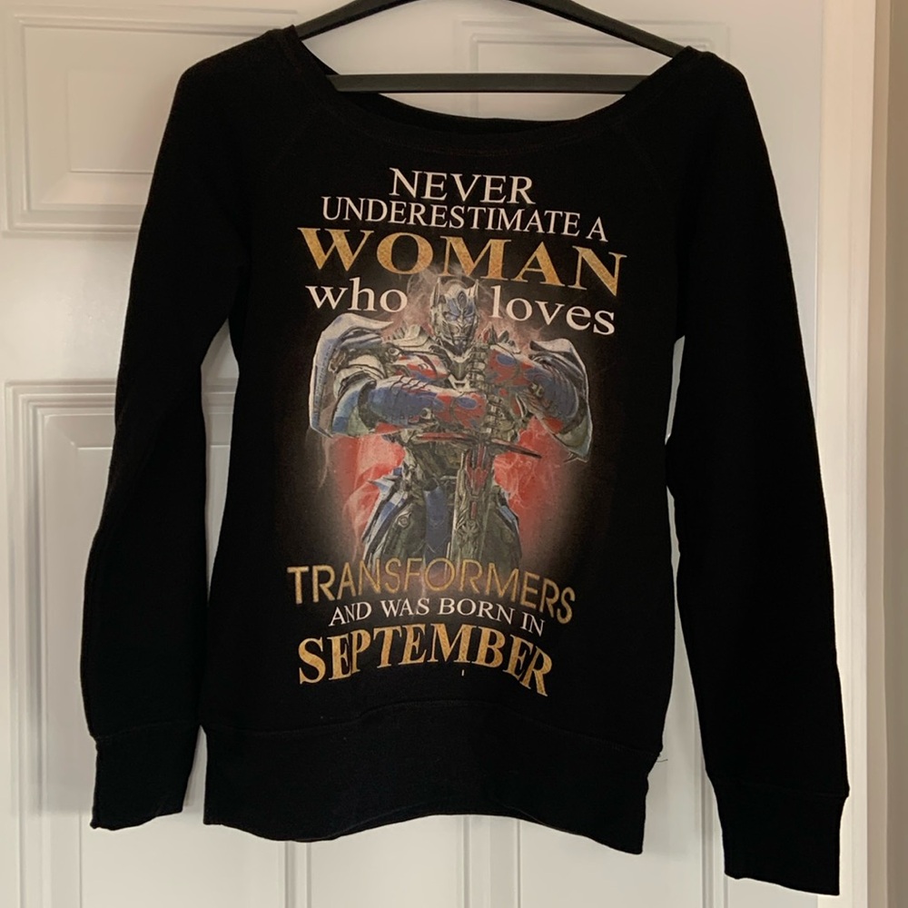 Transformers Optimus Prime sweater shirt. For a girl who is a Transformers fan.
